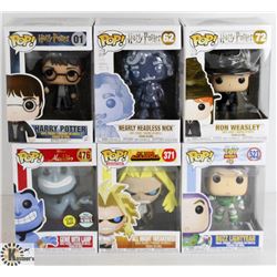 LOT OF SIX FUNKO POPS: RANDOM VARIETY INCLUDES