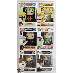 LOT OF SIX FUNKO POPS: RANDOM VARIETY INCLUDES
