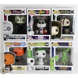 LOT OF SIX FUNKO POPS: RANDOM VARIETY INCLUDES