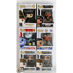 LOT OF SIX FUNKO POPS: RANDOM VARIETY INCLUDES