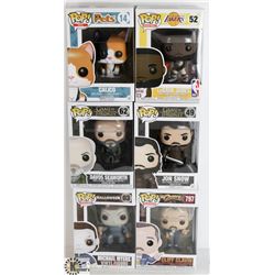 LOT OF SIX FUNKO POPS: RANDOM VARIETY INCLUDES