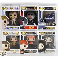 LOT OF SIX FUNKO POPS: RANDOM VARIETY INCLUDES