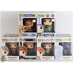 LOT OF SIX FUNKO POPS: RANDOM VARIETY INCLUDES