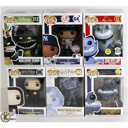 LOT OF SIX FUNKO POPS: RANDOM VARIETY INCLUDES