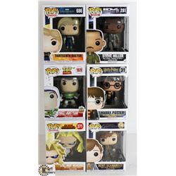 LOT OF SIX FUNKO POPS: RANDOM VARIETY INCLUDES