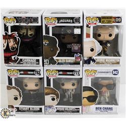 LOT OF SIX FUNKO POPS: RANDOM VARIETY INCLUDES