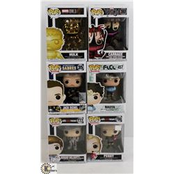 LOT OF SIX FUNKO POPS: RANDOM VARIETY INCLUDES