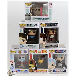 LOT OF SIX FUNKO POPS: RANDOM VARIETY INCLUDES