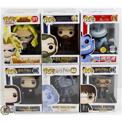 LOT OF SIX FUNKO POPS: RANDOM VARIETY INCLUDES