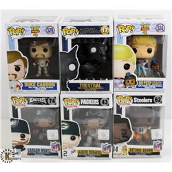 LOT OF SIX FUNKO POPS: RANDOM VARIETY INCLUDES