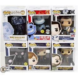LOT OF SIX FUNKO POPS: RANDOM VARIETY INCLUDES