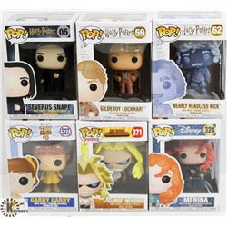 LOT OF SIX FUNKO POPS: RANDOM VARIETY INCLUDES