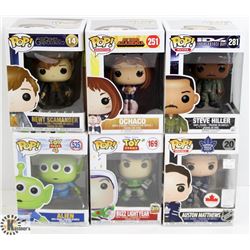 LOT OF SIX FUNKO POPS: RANDOM VARIETY INCLUDES