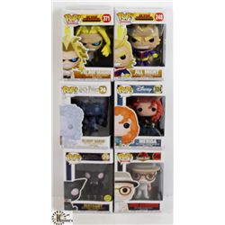 LOT OF SIX FUNKO POPS: RANDOM VARIETY INCLUDES