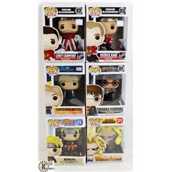 LOT OF SIX FUNKO POPS: RANDOM VARIETY INCLUDES