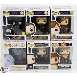 LOT OF SIX FUNKO POPS: RANDOM VARIETY. INCLUDES