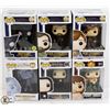 LOT OF SIX FUNKO POPS: RANDOM VARIETY. INCLUDES