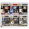 LOT OF SIX FUNKO POPS: RANDOM VARIETY INCLUDES