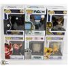LOT OF SIX FUNKO POPS: RANDOM VARIETY INCLUDES