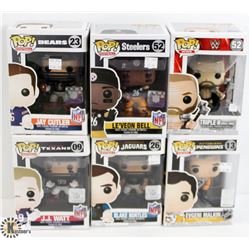 LOT OF SIX FUNKO POPS: ASSORTED SPORTS PACK.