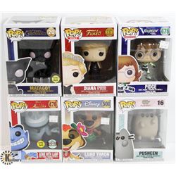 LOT OF SIX FUNKO POPS: RANDOM VARIETY INCLUDES