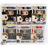 LOT OF SIX FUNKO POPS: RANDOM VARIETY INCLUDES
