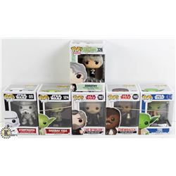 LOT OF SIX FUNKO POPS: STAR WARS AND DOROTHY.