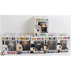 LOT OF SIX FUNKO POPS: STAR WARS AND DOROTHY.