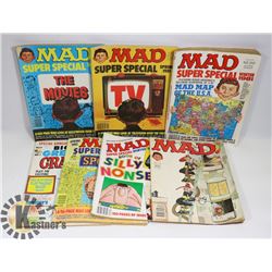 LARGE FLAT OF VINTAGE 1980'S MAD MAGAZINE W/ SOME
