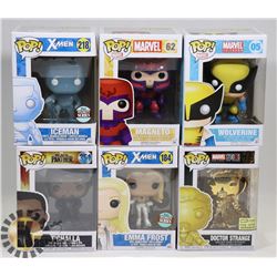 LOT OF 6 ASSORTED FUNKO POP VINYL FIGURES.