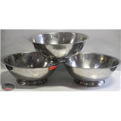 BAILIFF SEIZURE 3 LARGE S/S COLANDERS