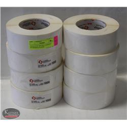 8 ROLLS OF 1000 SELF-ADHESIVE NO-RESIDUE PLASTIC