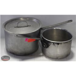 BAILIFF SEIZURE: LOT OF 2 ALUMINUM STOCK POTS
