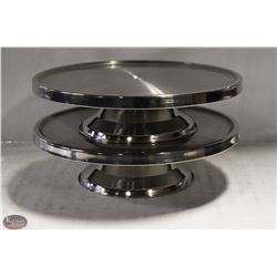 JOHNSON ROSE 13" CAKE STAND LOT OF 2  NEW