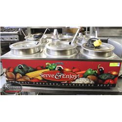 TRIPLE SOUP WARMER- SERVER COMPLETE WITH POTS,