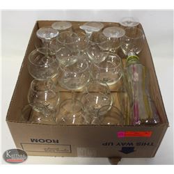 BAILIFF SEIZURE: FLAT OF ASSORTED WINE GLASSES W/