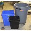 Image 1 : BAILIFF SEIZURE 32 GALLON BRUTE WASTE BIN W/ DOLLY