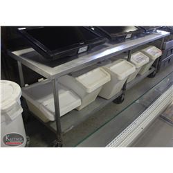 BAILIFF SEIZURE: 8' STAINLESS STEEL WORKTABLE W/