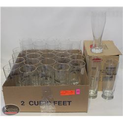 BAILIFF SEIZURE: LOT OF 36 BEER GLASSES INCL: