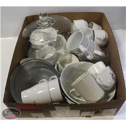 BAILIFF SEIZURE: FLAT OF ASSORTED PLATES, BOWLS, &