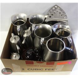 BAILIFF SEIZURE: FLAT OF S/S PITCHERS & 2 TEA POTS