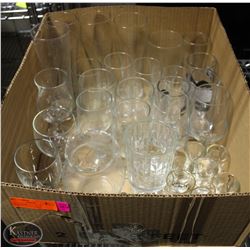 BAILIFF SEIZURE: FLAT OF ASSORTED GLASSES INCL: