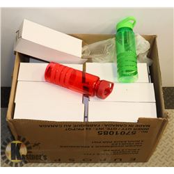 BOX WITH ASSORTED COLOR WATER BOTTLES