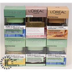 LOT OF ASSORTED L'OREAL FACE CREAMS/MASKS