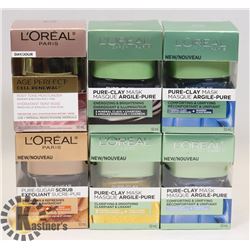 LOT OF ASSORTED L'OREAL FACE CREAMS/MASKS