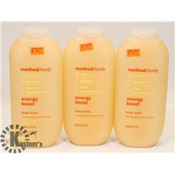 LOT OF 3 METHOD BODY BODY WASH