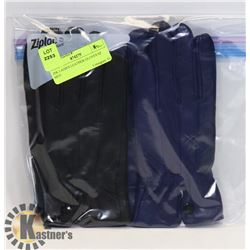 2PK LADIES LEATHER GLOVES SZ MED