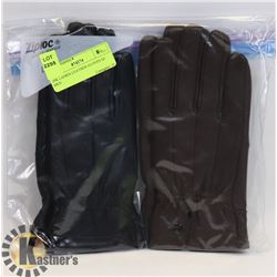 2PK LADIES LEATHER GLOVES SZ MED