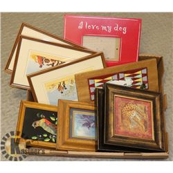 BOX OF ESTATE PICTURES INCL AFRICA, METAL WORKS