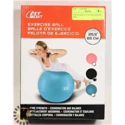 NEW BLACK 25.5" (65CM) EXERCISE BALL.